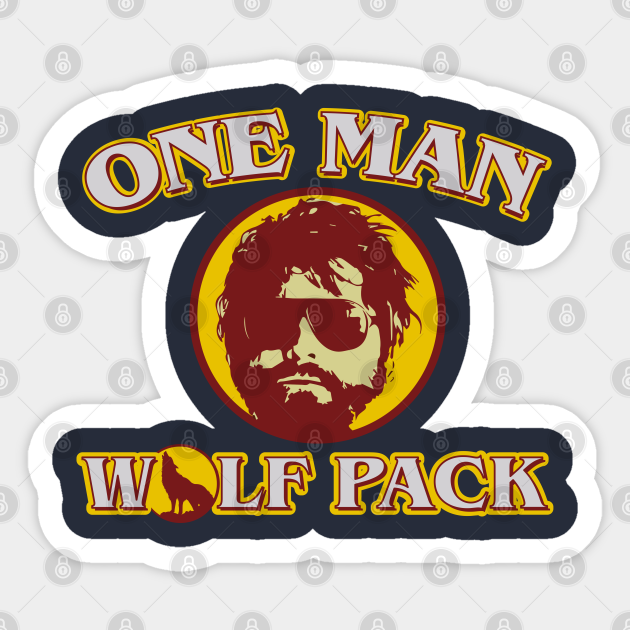 One Man Wolf Pack v2 The Hangover Sticker TeePublic